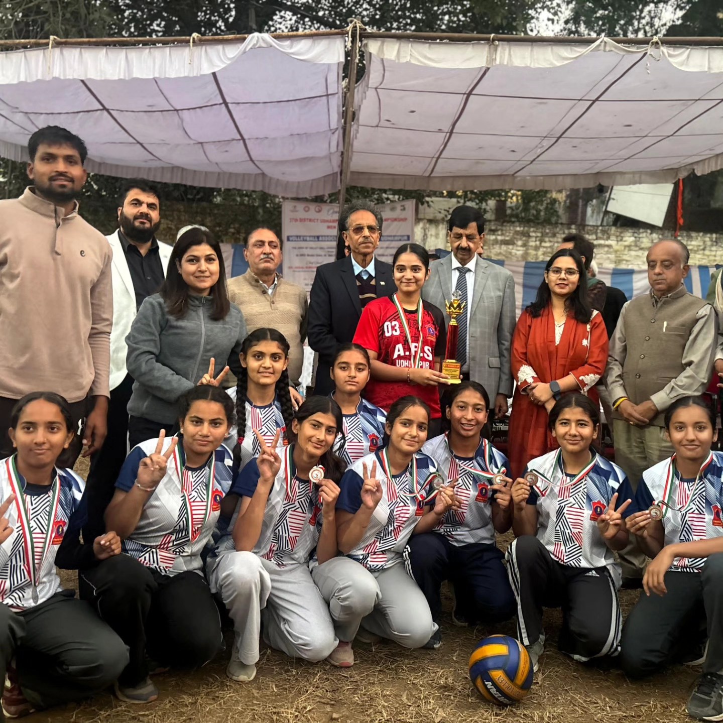  APS Udhampur Girls' Volleyball Team Shines at District Tournament.

